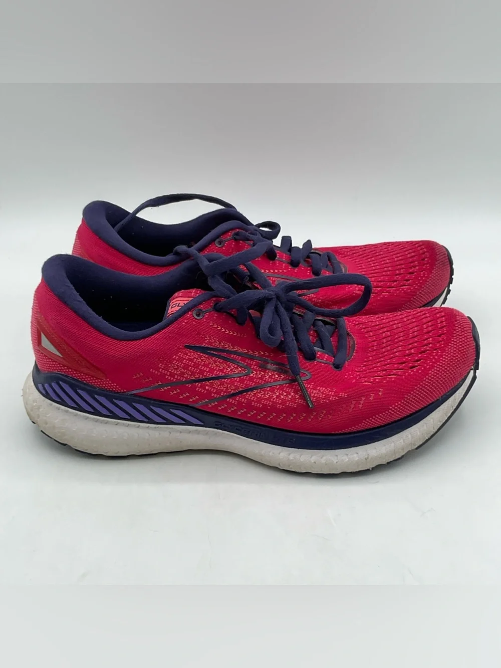 Brooks Glycerin GTS 20 Women’s Size 9 B Running Shoes Pink Navy Support